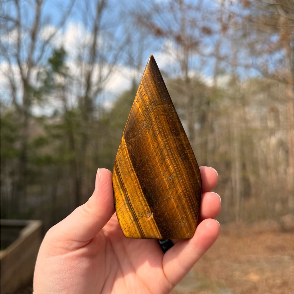NEW! Polished Tiger Eye Crystal Point - Golden Brown